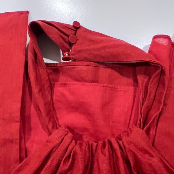 Banana Republic Lisa Linen Halter Midi Dress, Red Embers, 0 - Picture 8 of 12